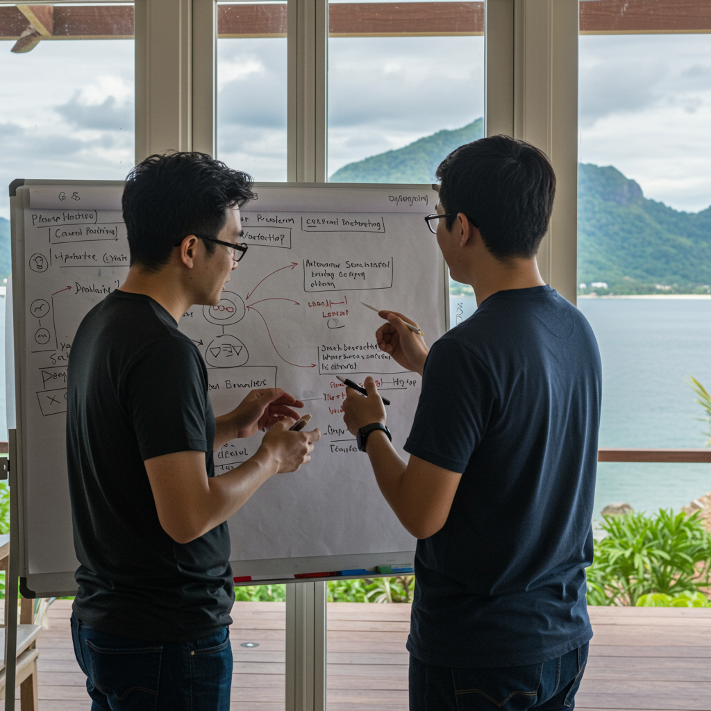 Team discussion at Netropy AI